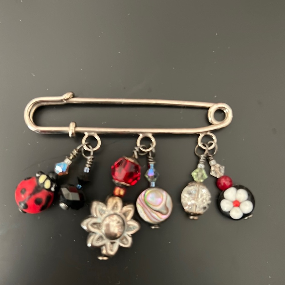 ❣️Adorable Brooch w/Hanging Charms